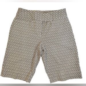 Talbots Womens‎ Bermuda Brown White Floral Geometric Design Short Stretchy 2P